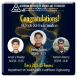 Congratulations : S3 APJKTU Examination EEE Toppers