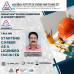 Department of Civil Engineering-ACEA: Technical Talk  by Er. SHIBU L NALPAT
