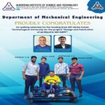 Department of Mechanical Engineering Proudly Congratulates for getting selected for the funding from APJAKTU for the project “Design and Fabrication of an Electric GO-KART”.
