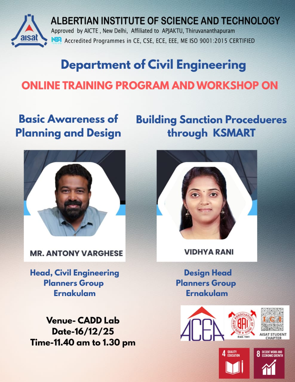 Online Training and Workshop Department of Civil Engineering