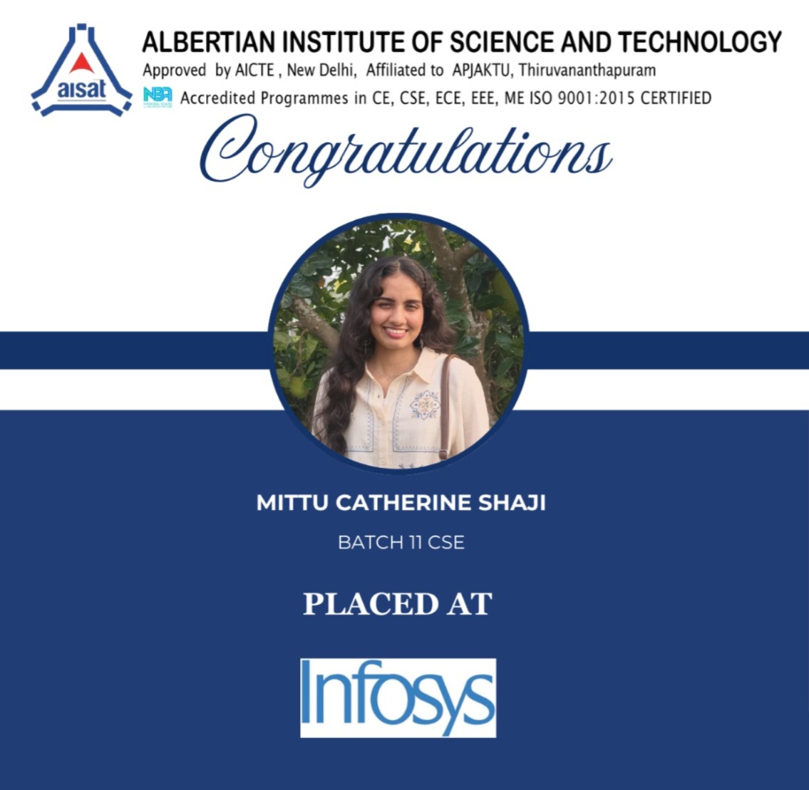 Placed at Infosys – Congratulations