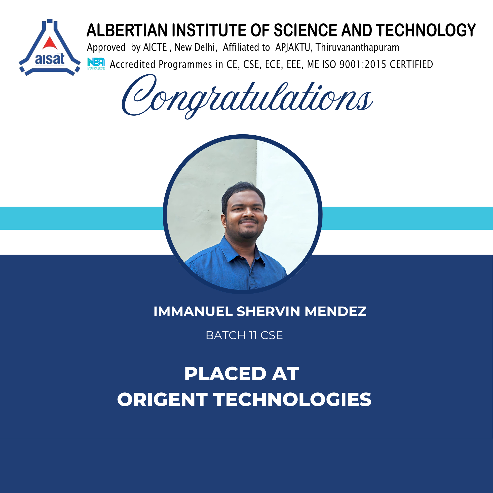 Placed at Origent Technologies