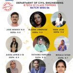 Congratulations to APJAKTU Toppers S7 Civil Engg. (2022-2026)