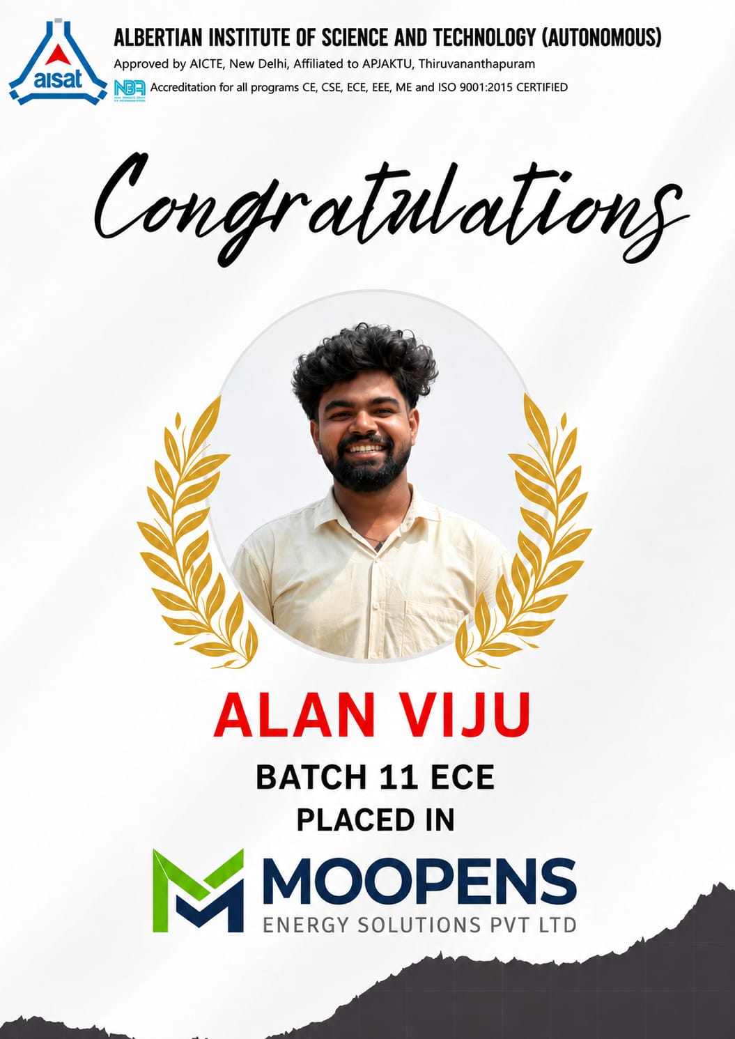 Placed at Moopens Energy Solutions Private Limited